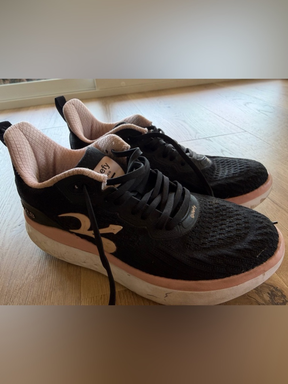 Women's Black and Pink Running Sneakers - Picture 5 of 11